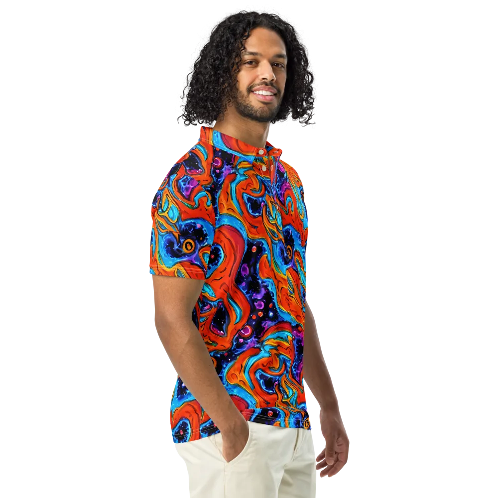 Sonic Lava on Men's Slim Fit Polo Shirt — Right Front