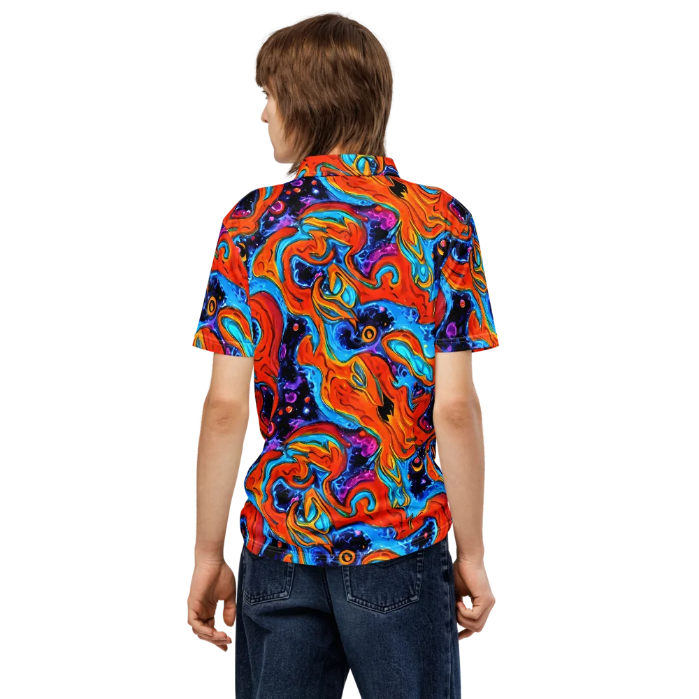 Sonic Lava on Men's Slim Fit Polo Shirt — Back