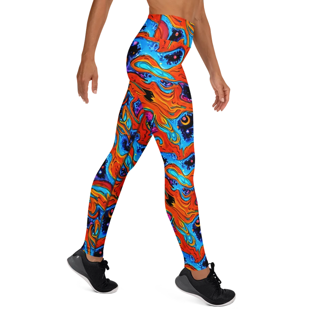 Sonic Lava on Yoga Leggings — Right