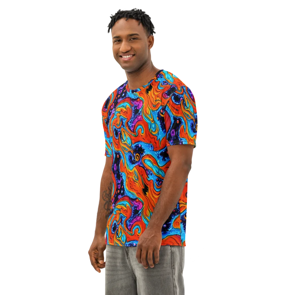 Sonic Lava on Men's Cotton Crew Neck T-Shirt — Left Front