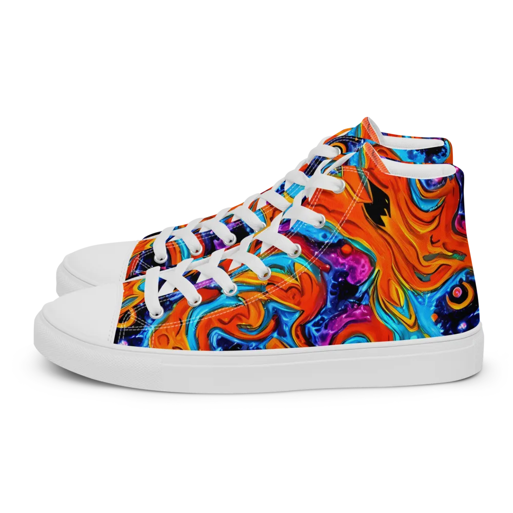 Sonic Lava on Men's High Top Canvas Shoes — Left