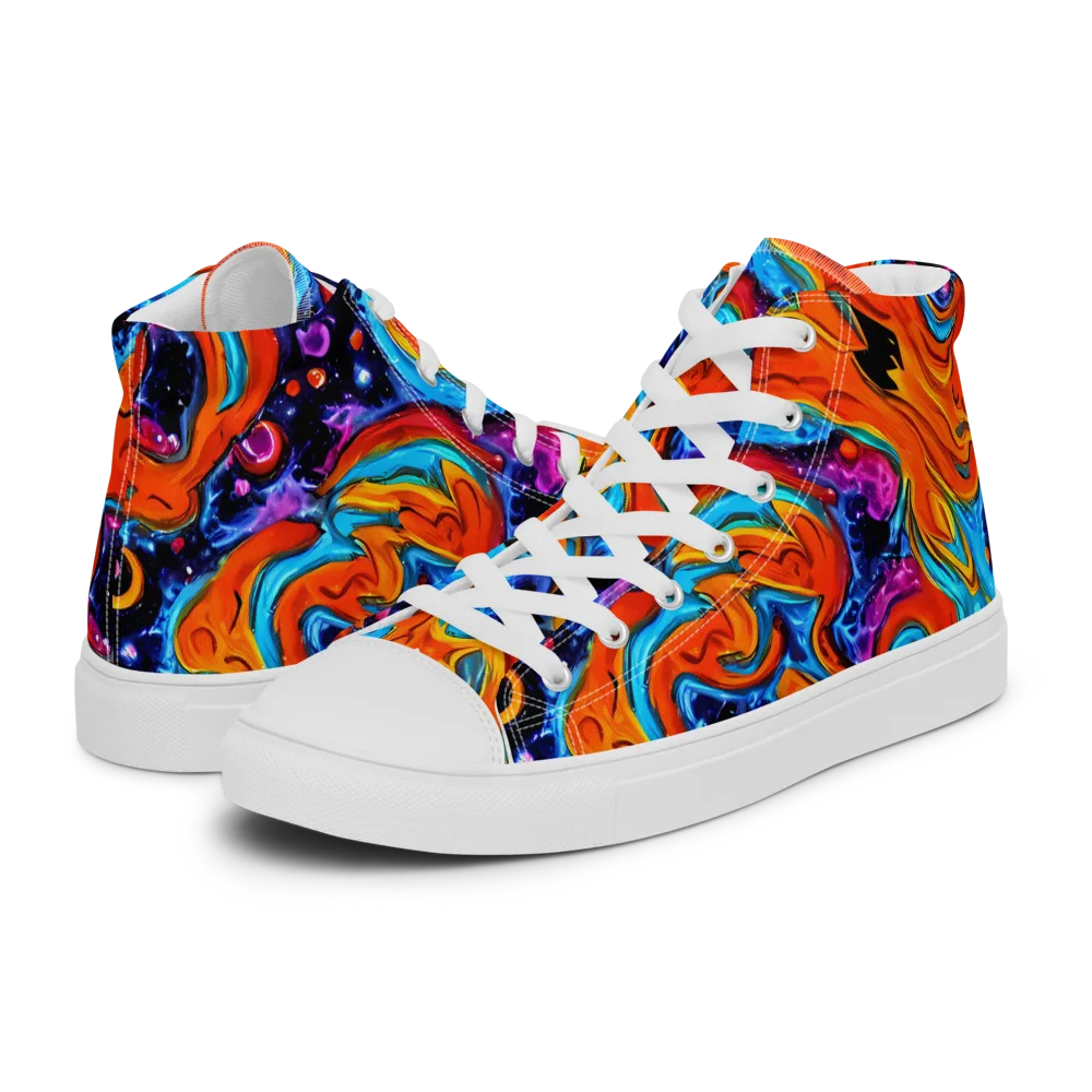 Sonic Lava on Men's High Top Canvas Shoes — Left