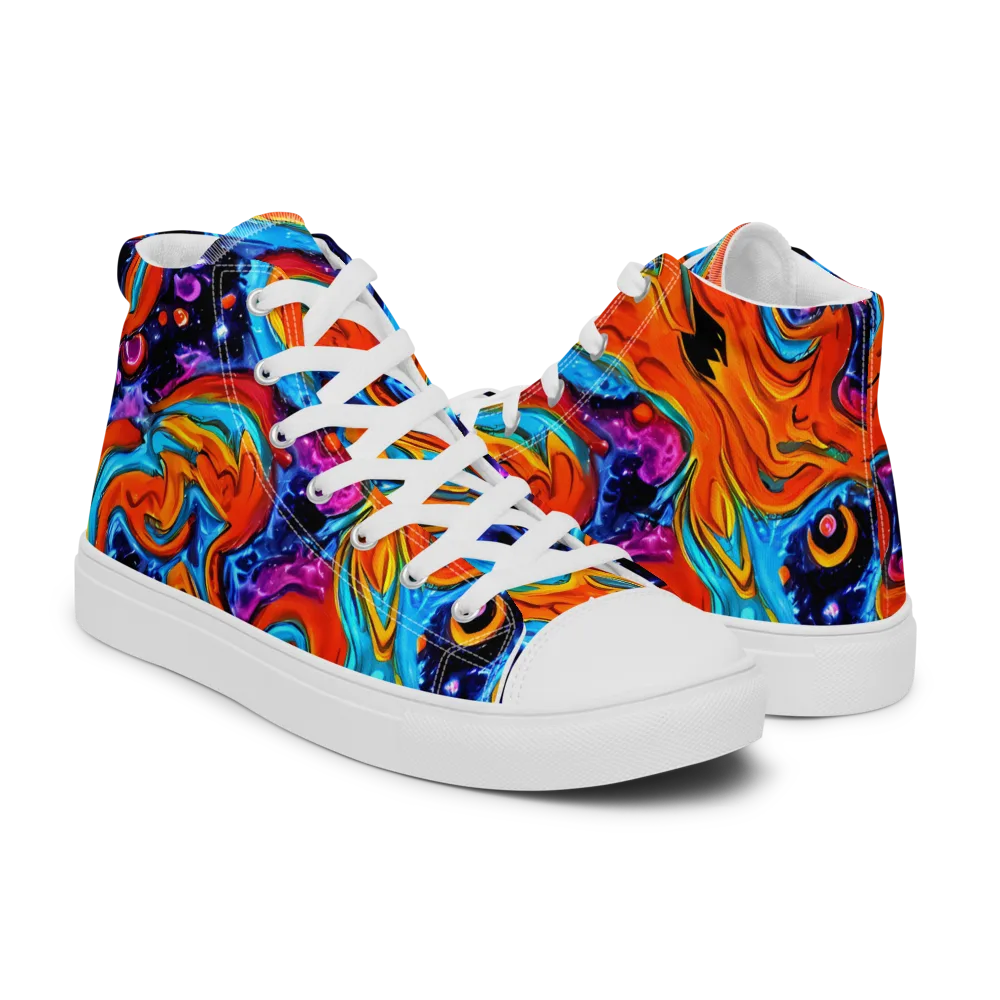Sonic Lava on Men's High Top Canvas Shoes — Right