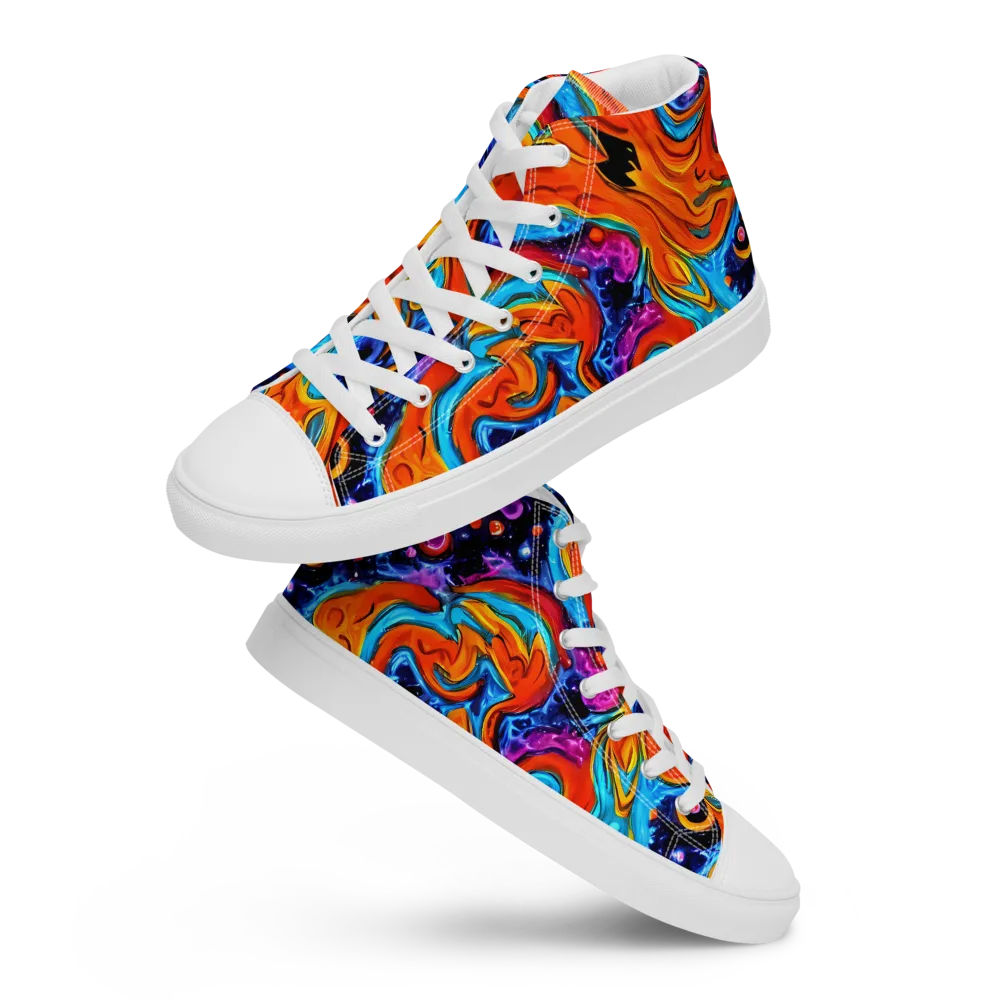 Sonic Lava on Men's High Top Canvas Shoes — Front