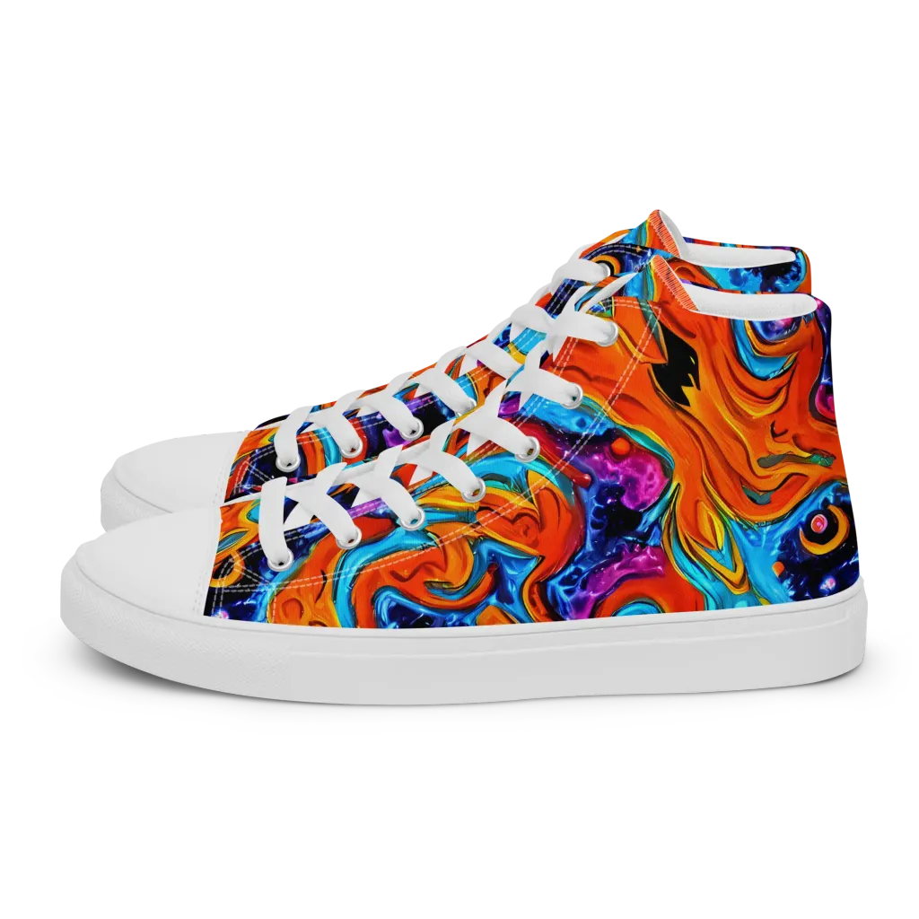 Sonic Lava on Women's High Top Canvas Shoes — Left