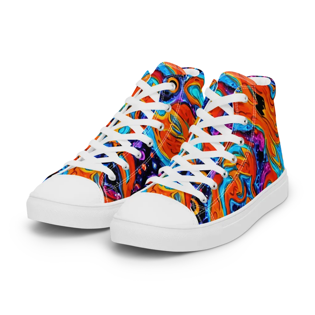 Sonic Lava on Women's High Top Canvas Shoes — Left Front