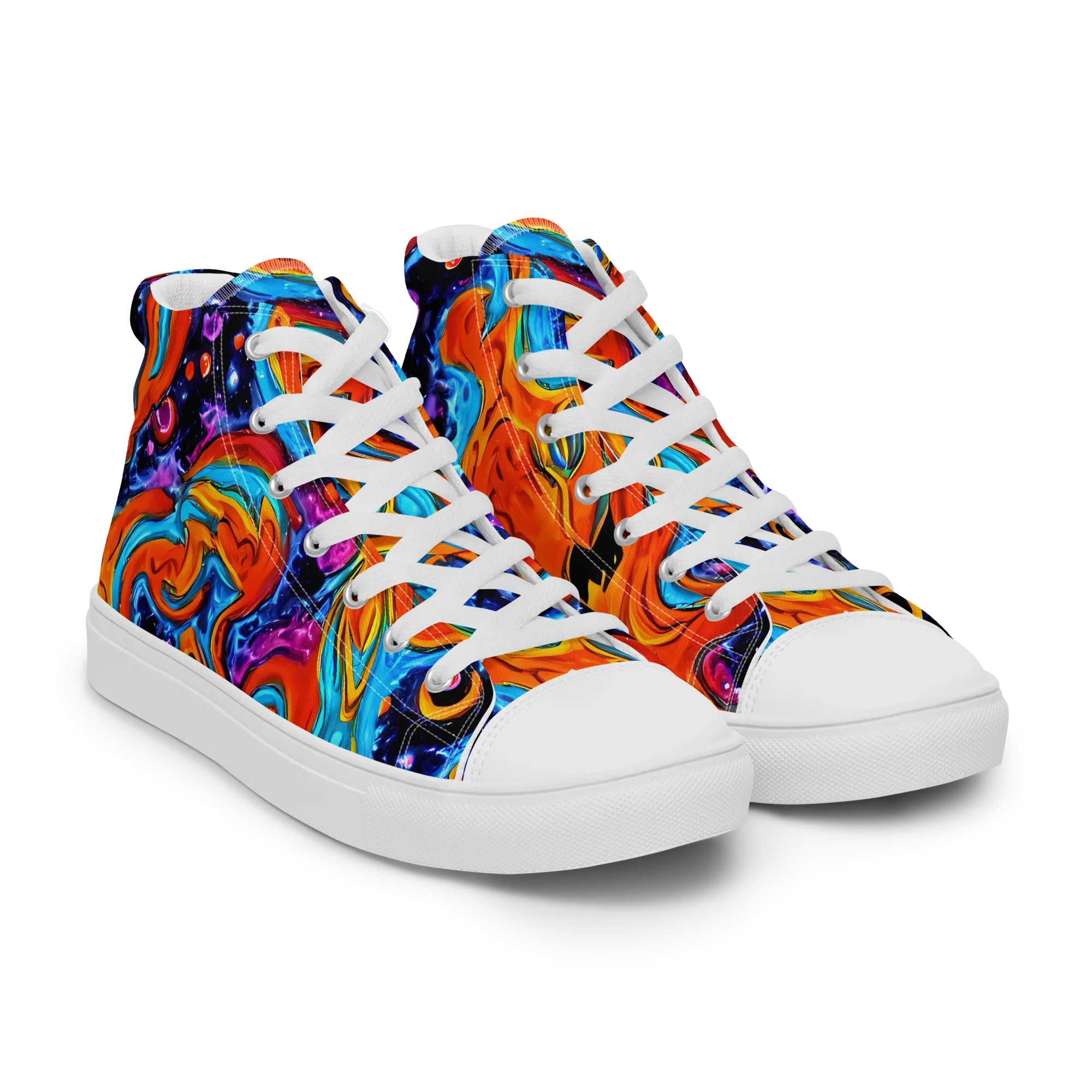 Sonic Lava on Women's High Top Canvas Shoes — Right Front