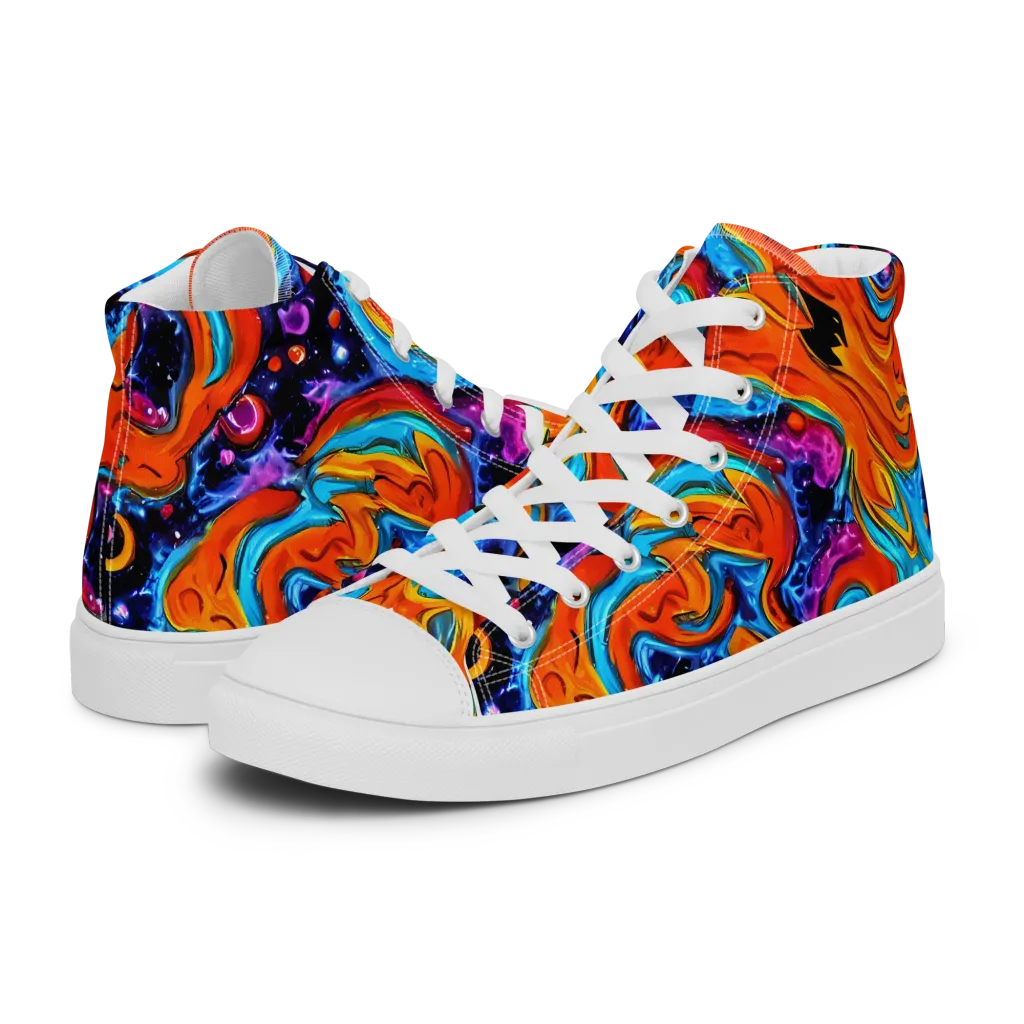 Sonic Lava on Women's High Top Canvas Shoes — Left