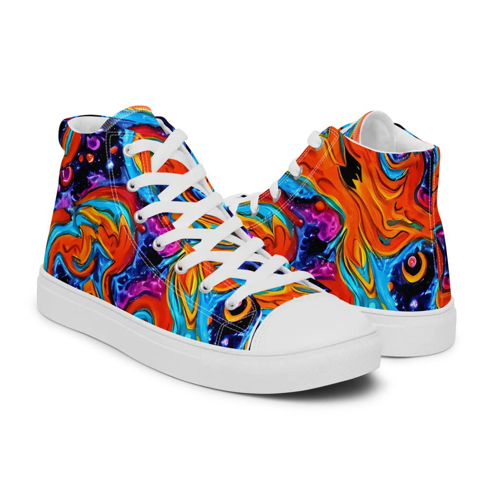 Sonic Lava on Women's High Top Canvas Shoes — Right