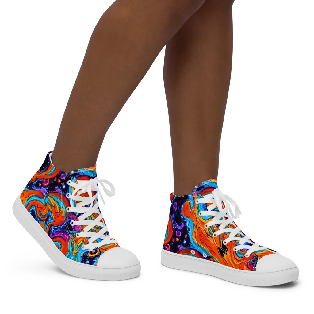 Sonic Lava on Women's High Top Canvas Shoes — Right