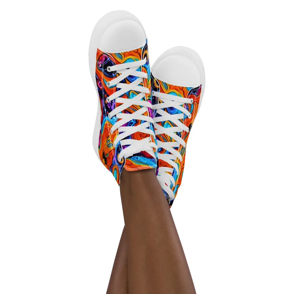 Sonic Lava on Women's High Top Canvas Shoes — Front