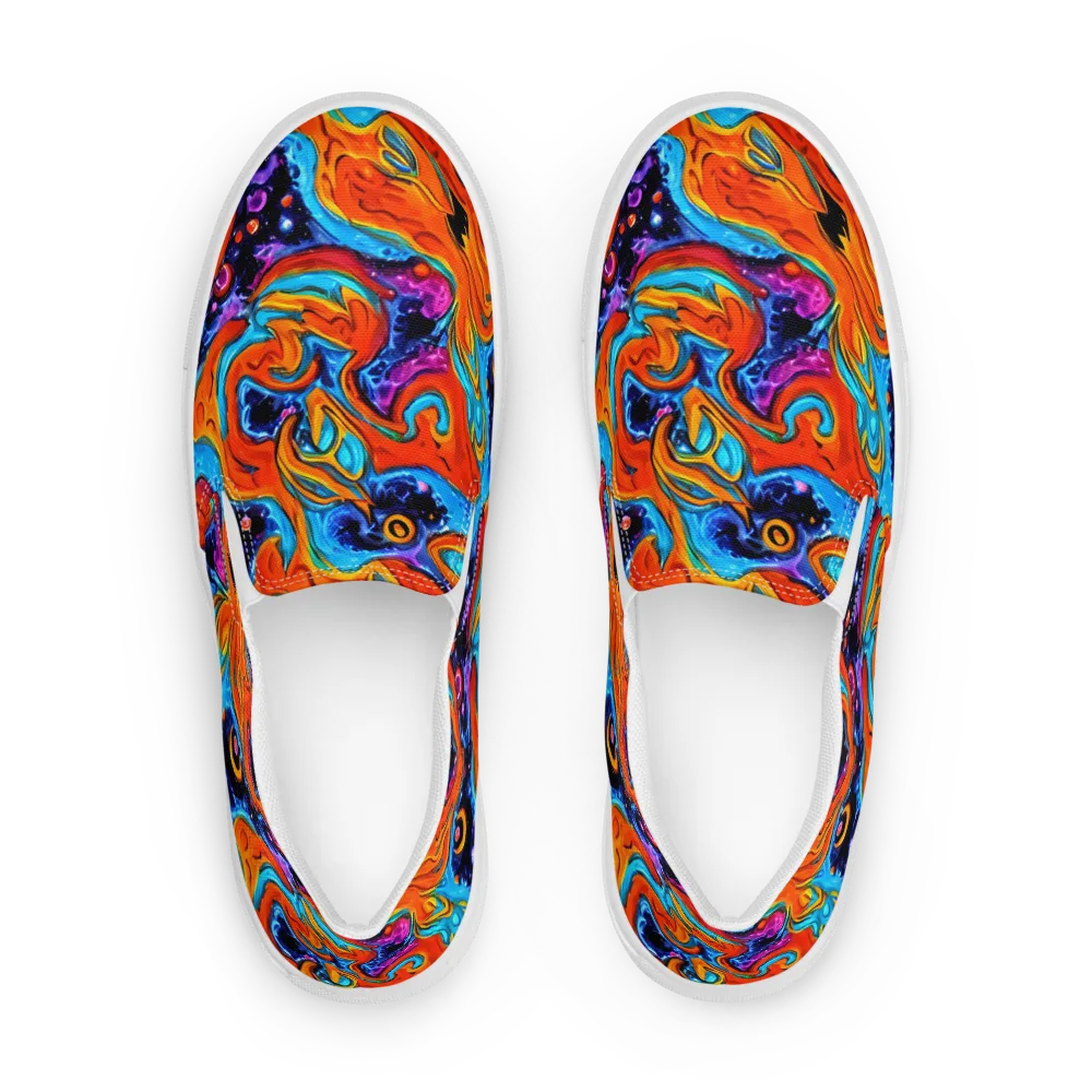 Sonic Lava on Men's Slip-On Canvas Shoes — Front