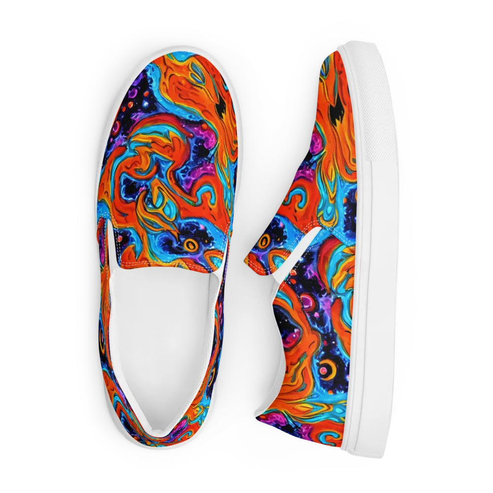 Sonic Lava on Men's Slip-On Canvas Shoes — Front