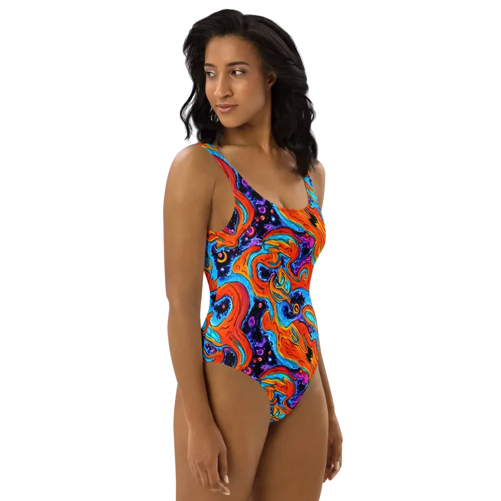 Sonic Lava on One-Piece Swimsuit — Right