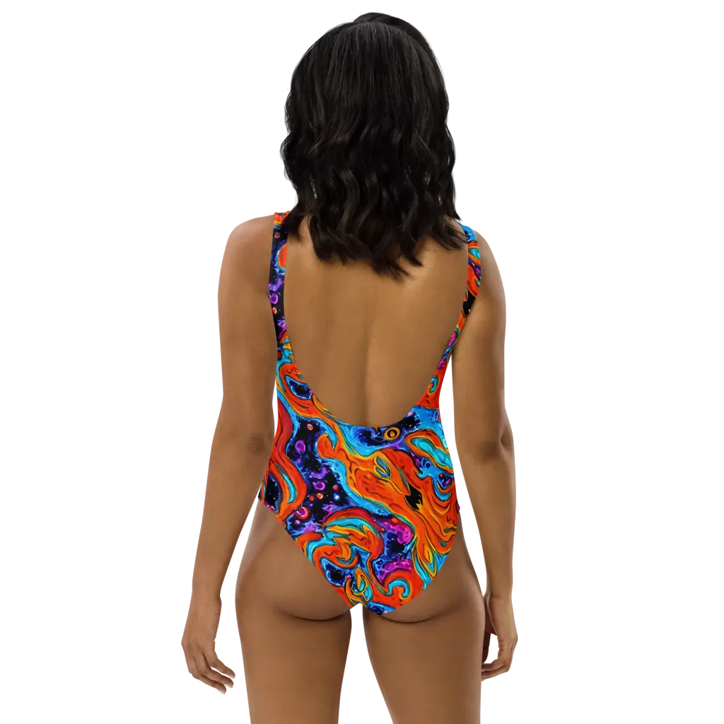 Sonic Lava on One-Piece Swimsuit — Back