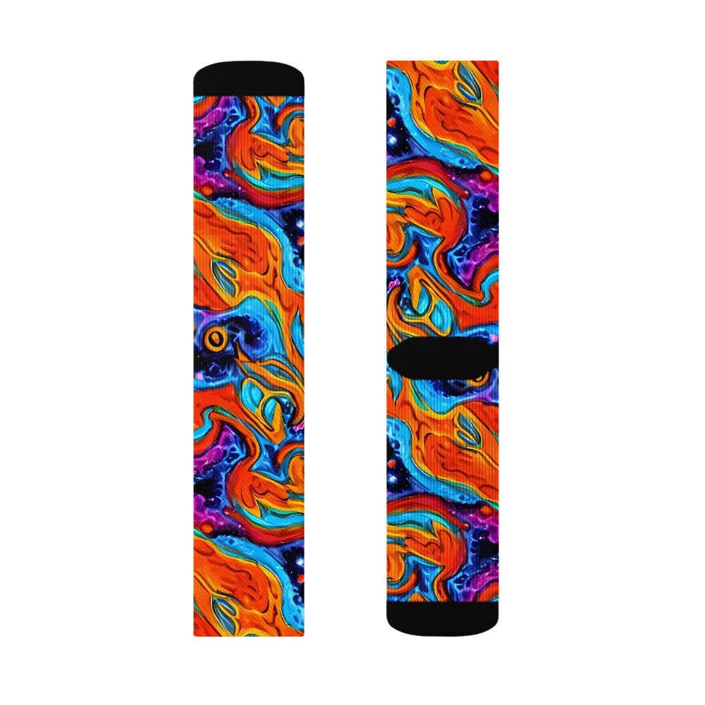 Sonic Lava on Socks — Right Sock