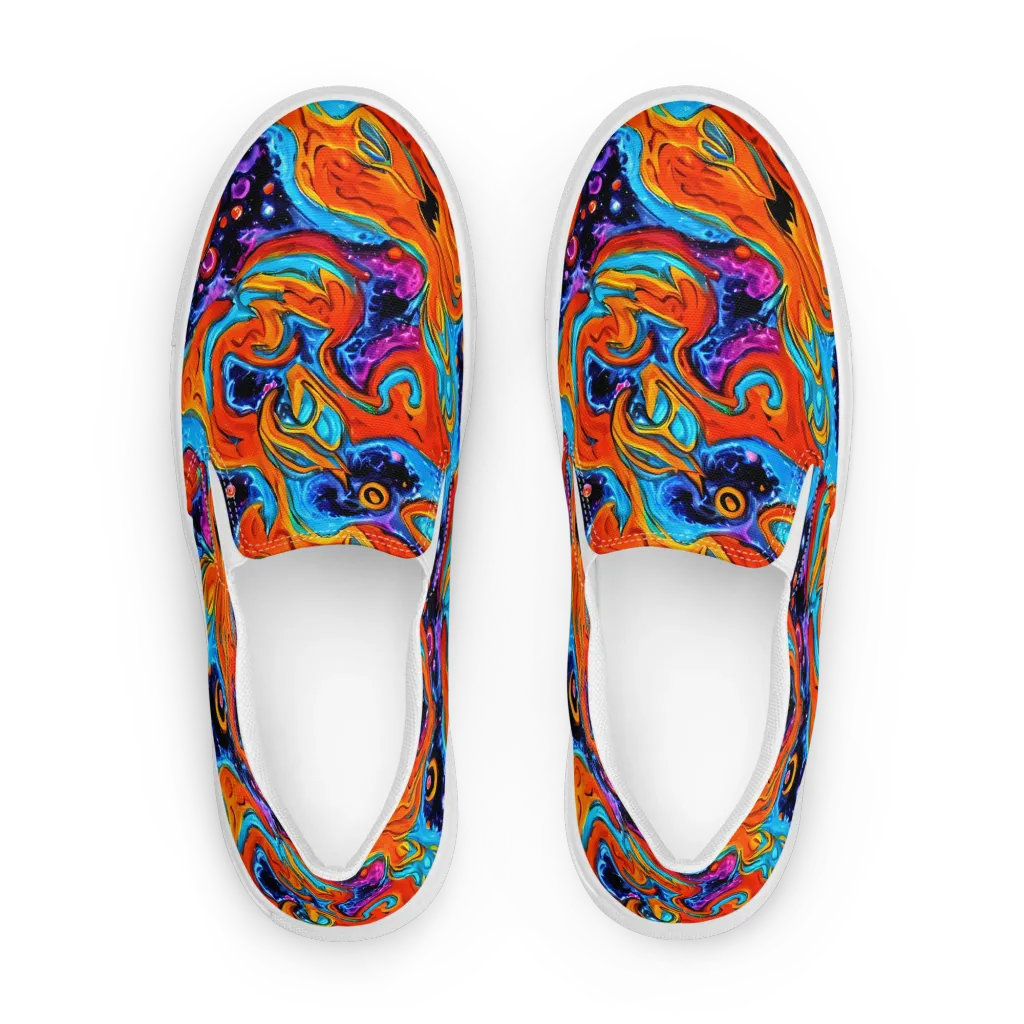 Sonic Lava on Women's Slip-On Canvas Shoes — Front