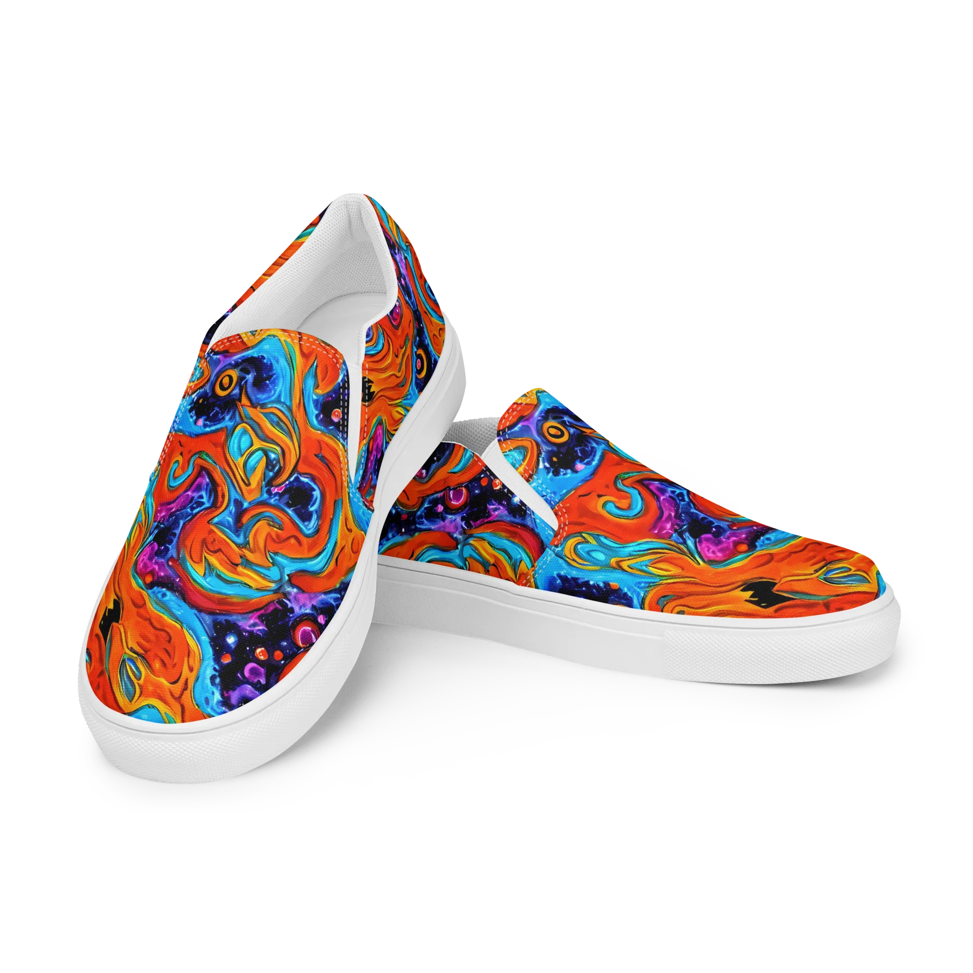 Sonic Lava on Women's Slip-On Canvas Shoes — Left Front