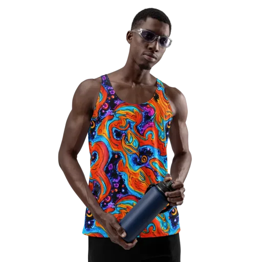 Sonic Lava on a Men's Tank Top