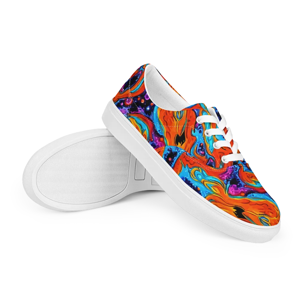 Sonic Lava on Men's Lace-Up Canvas Shoes — Right Front