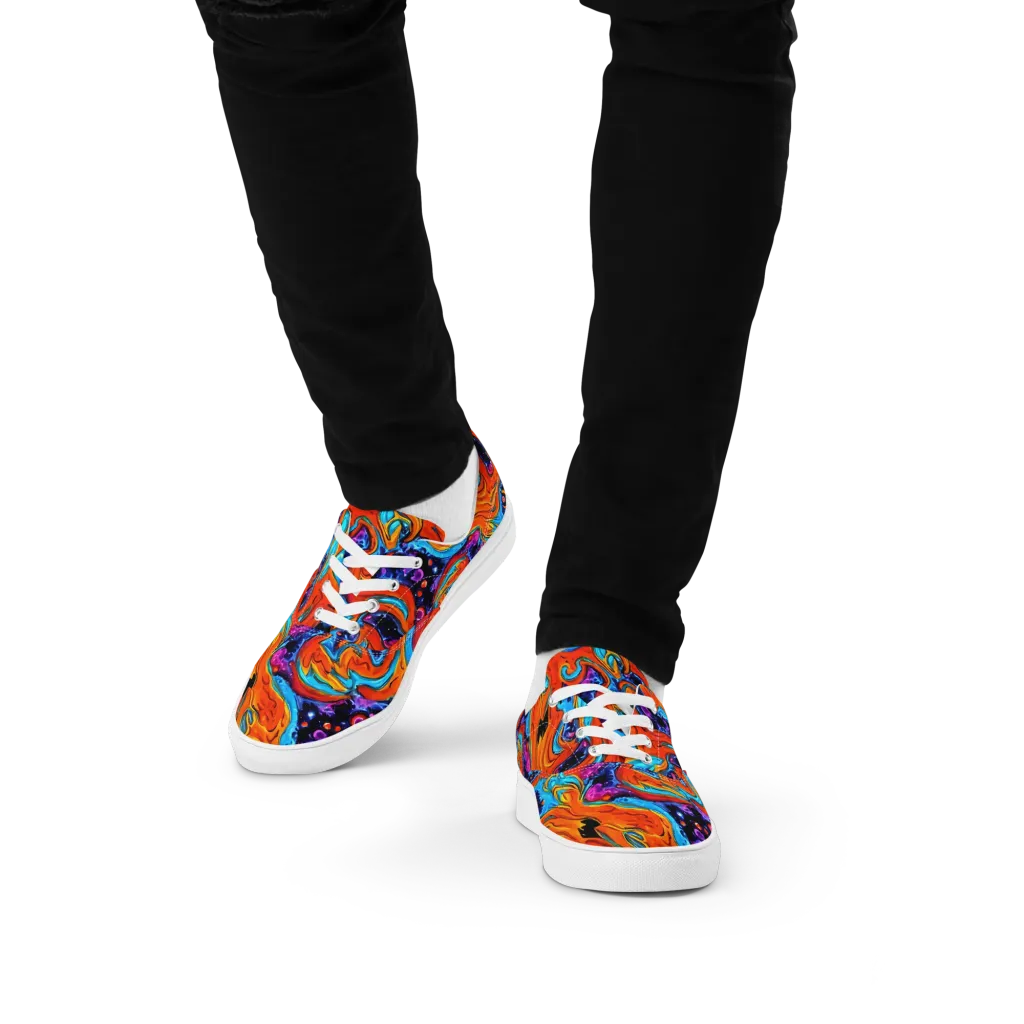 Sonic Lava on Men's Lace-Up Canvas Shoes — Front