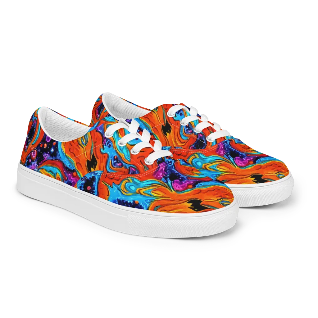 Sonic Lava on Men's Lace-Up Canvas Shoes — Right Front