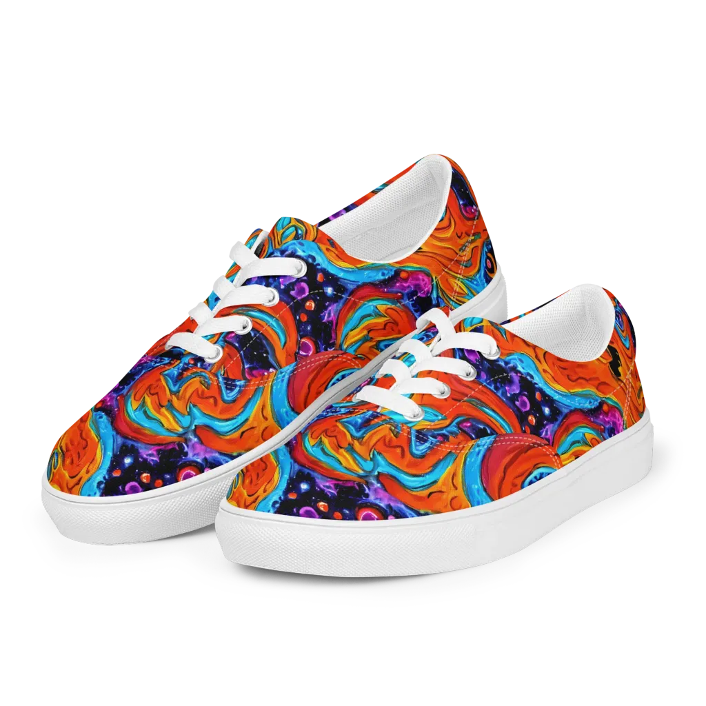 Sonic Lava on Men's Lace-Up Canvas Shoes — Left Front