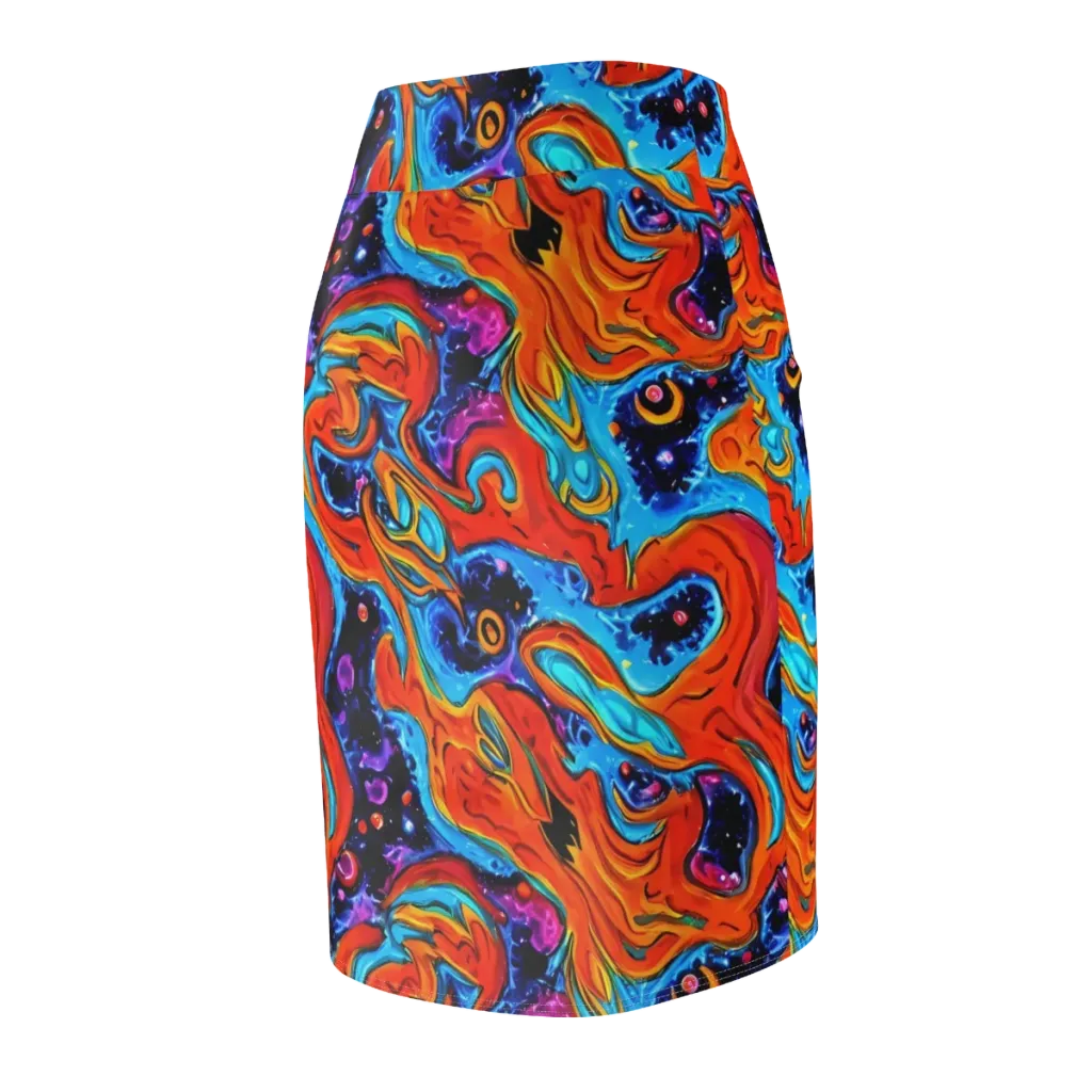 Sonic Lava on Pencil Skirt — Back Side