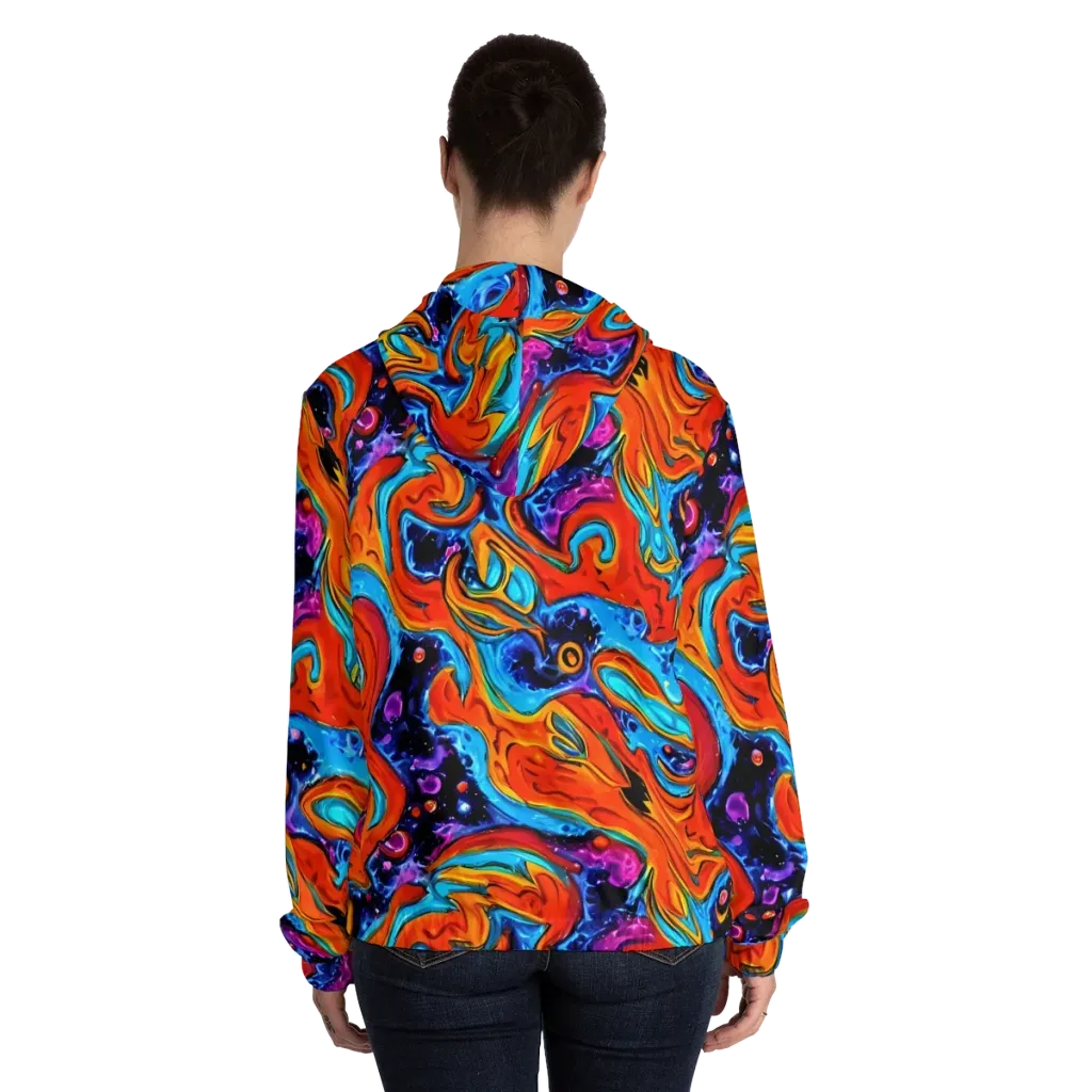 Sonic Lava on Women's Full-Zip Hoodie — Back On Person
