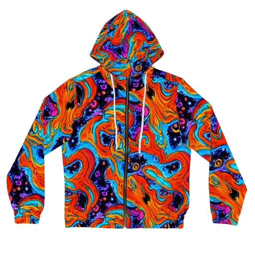 Sonic Lava on a Women's Full-Zip Hoodie