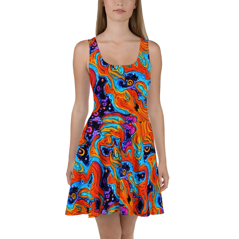 Sonic Lava on Skater Dress — Front