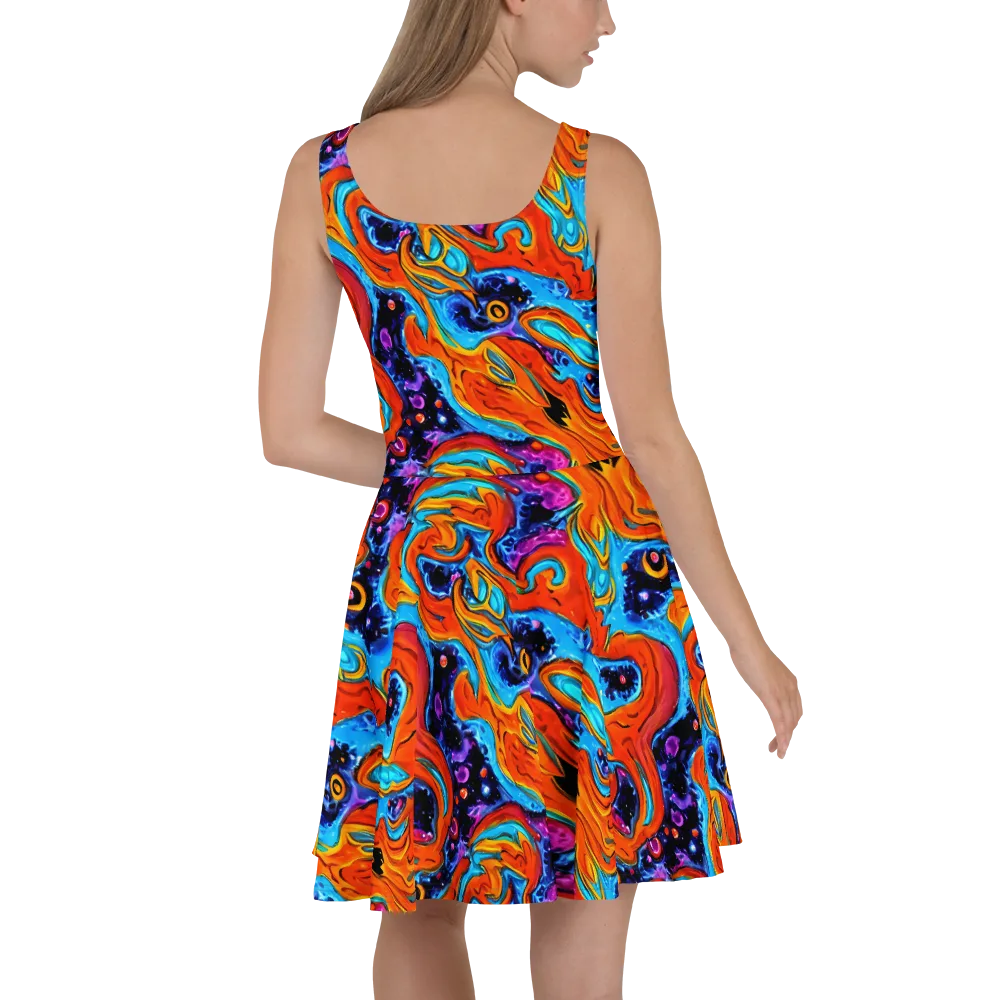 Sonic Lava on Skater Dress — Back