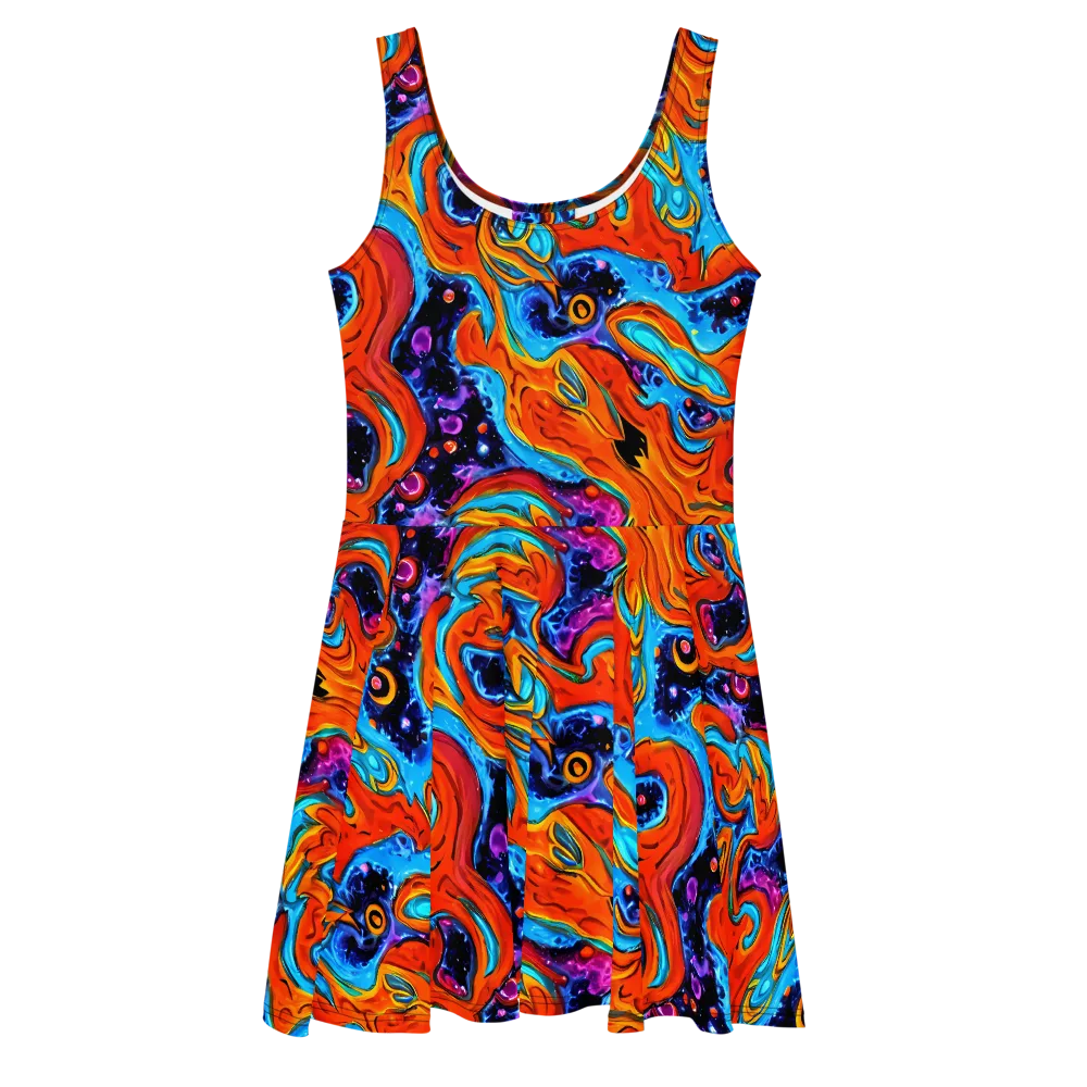 Sonic Lava on Skater Dress — Front
