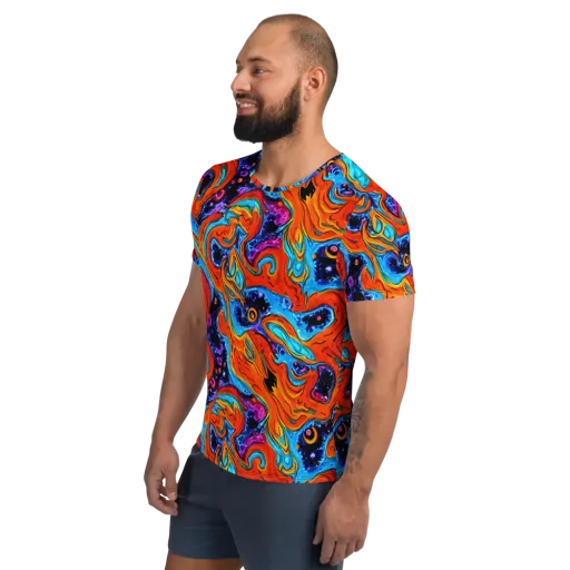 Sonic Lava on a Men's Athletic T-Shirt