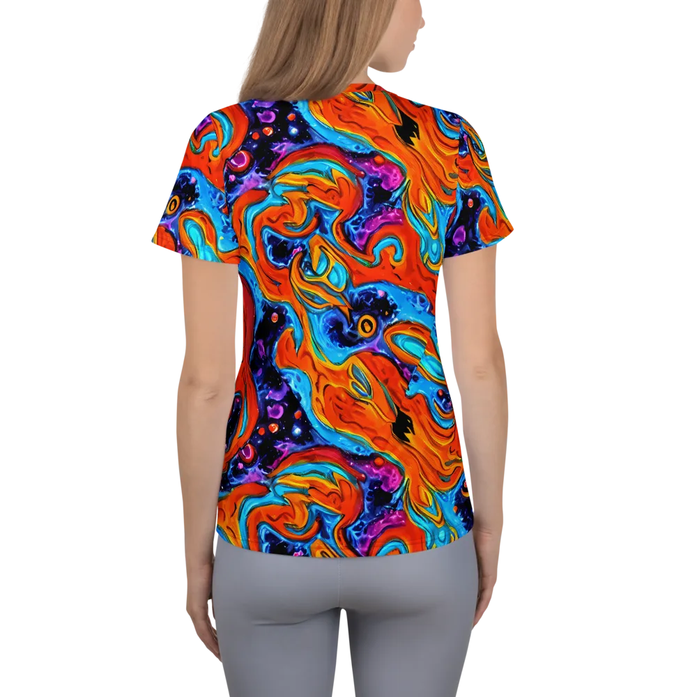 Sonic Lava on Women's Athletic T-Shirt — Back