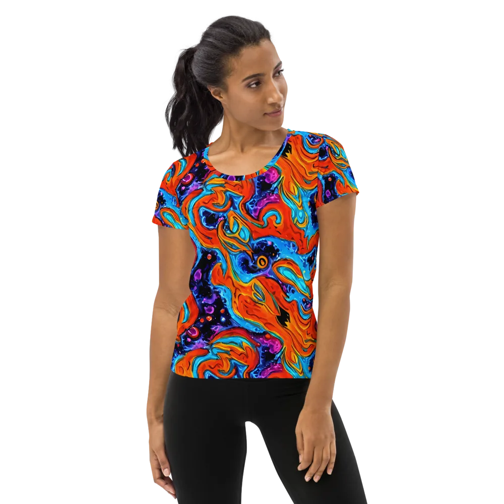 Sonic Lava on Women's Athletic T-Shirt — Front