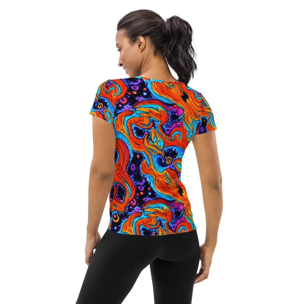 Sonic Lava on Women's Athletic T-Shirt — Back