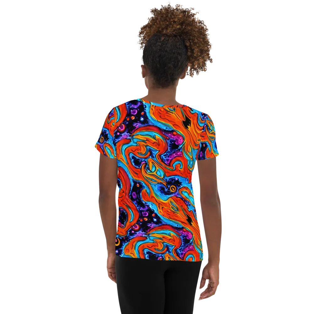 Sonic Lava on Women's Athletic T-Shirt — Back