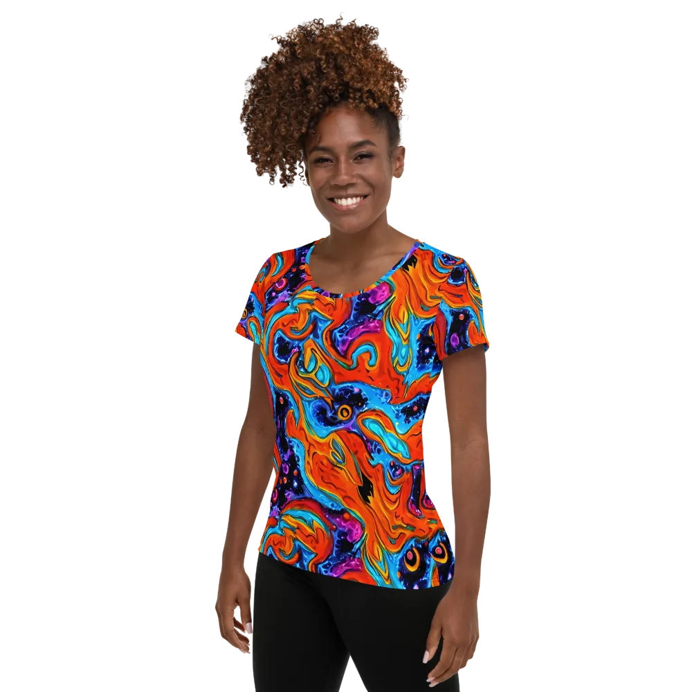 Sonic Lava on Women's Athletic T-Shirt — Left
