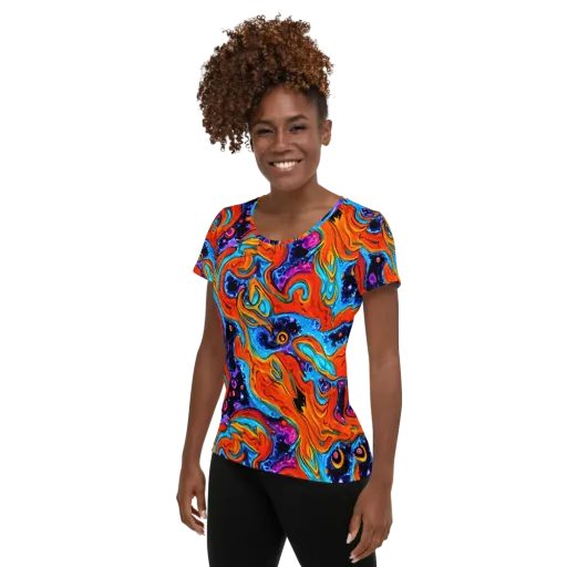 Sonic Lava on a Women's Athletic T-Shirt