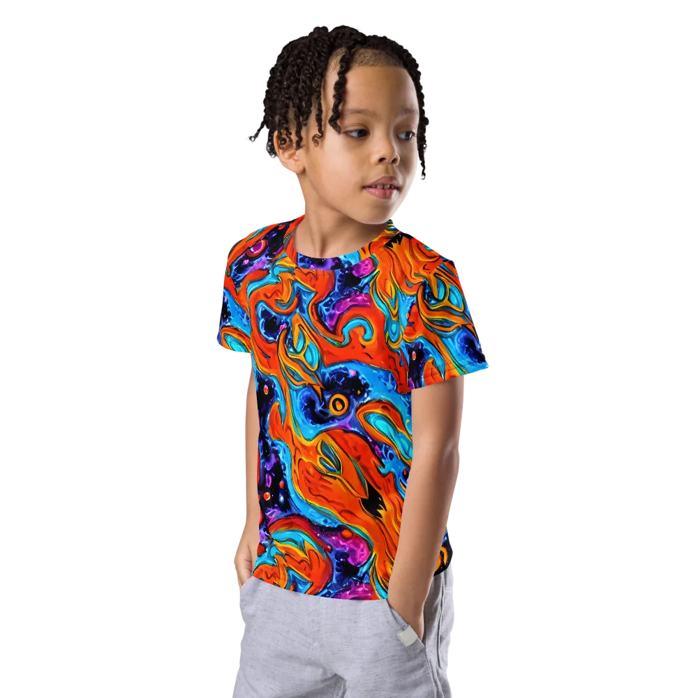 Sonic Lava on Kids Crew Neck T-Shirt — Left Front