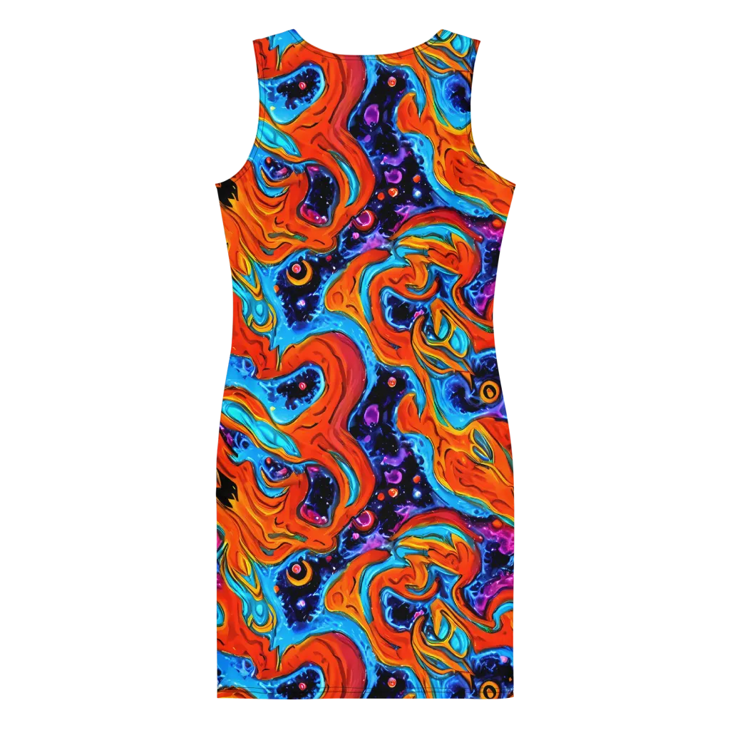 Sonic Lava on Bodycon Dress — Back