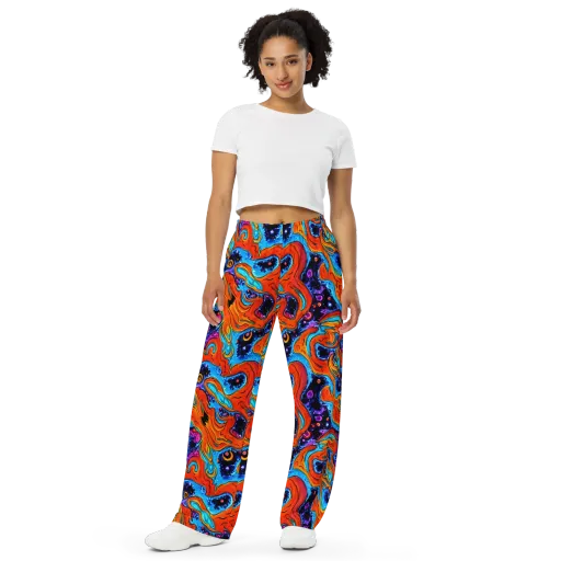 Sonic Lava on a Wide-Leg Pants