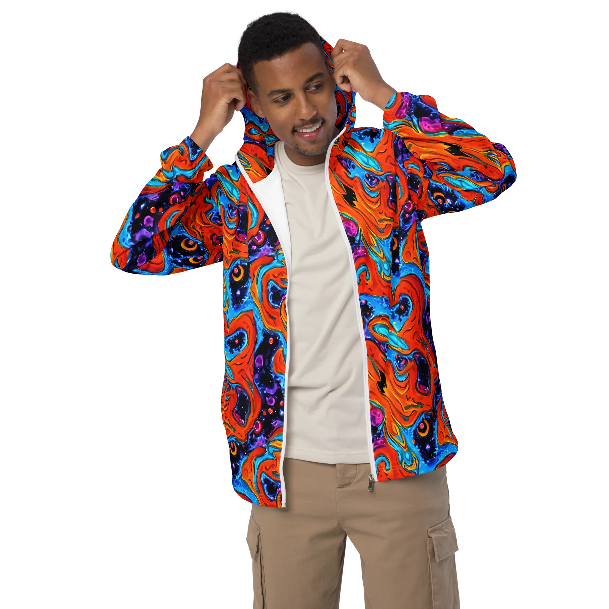 Sonic Lava on Men's Windbreaker — Front