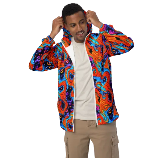 Sonic Lava on a Men's Windbreaker