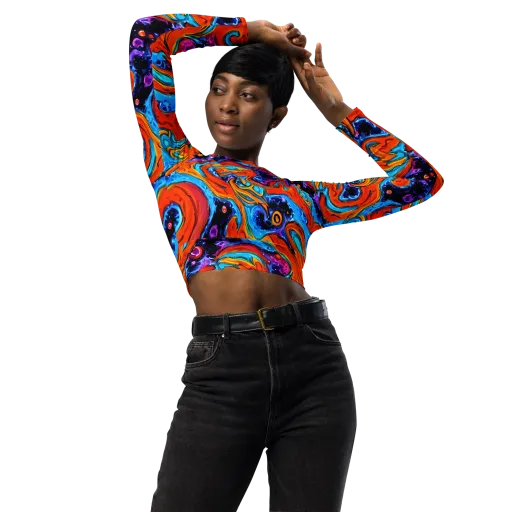 Sonic Lava on a Long Sleeve Crop Top