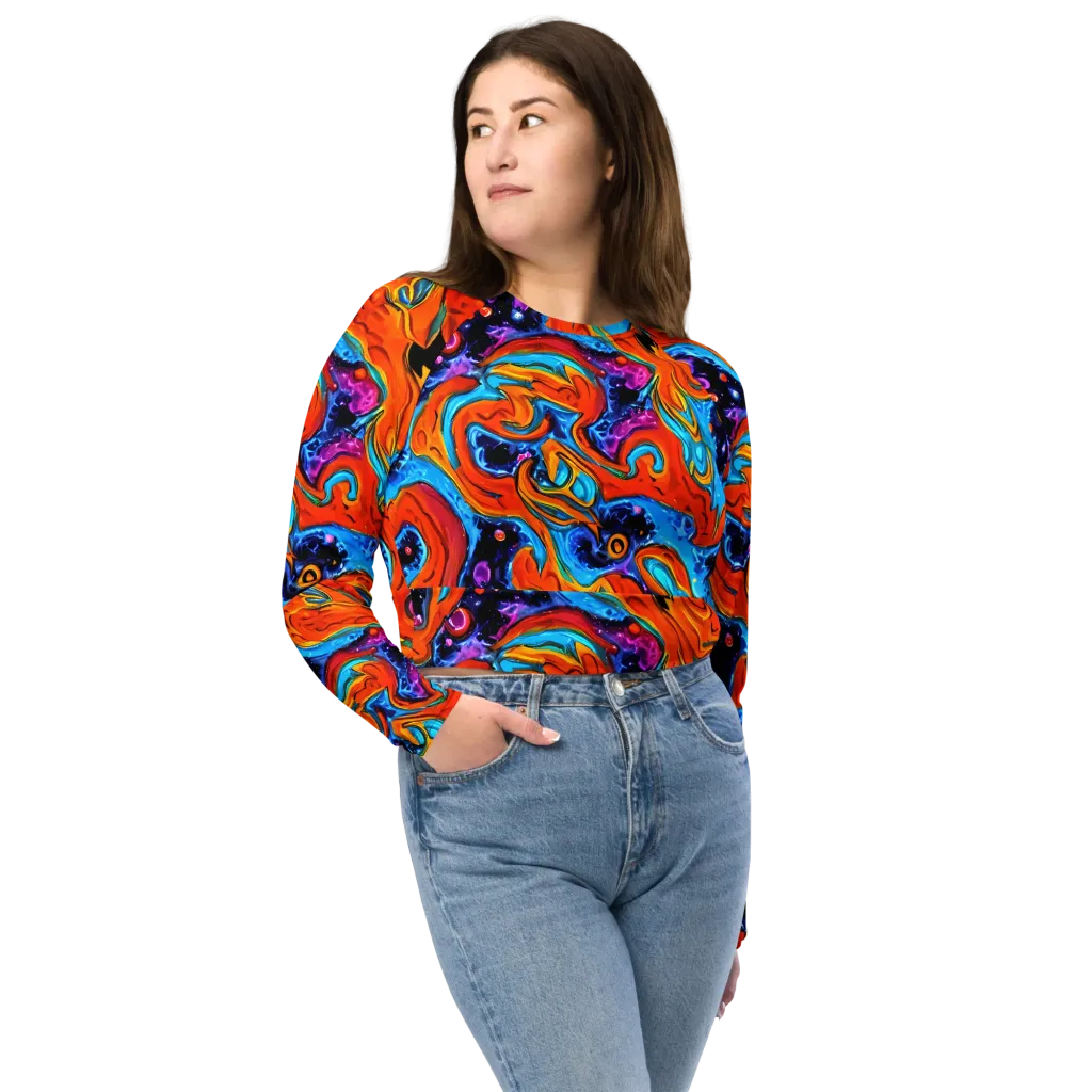 Sonic Lava on Long Sleeve Crop Top — Front