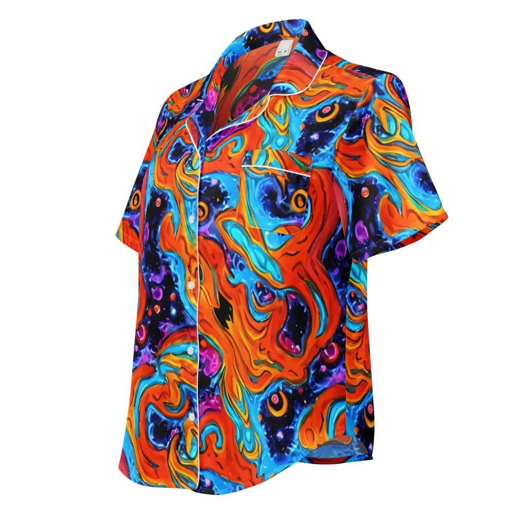 Sonic Lava on Women's Short Sleeve Pajama Top — Left Front