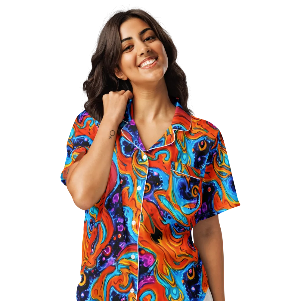 Sonic Lava on Women's Short Sleeve Pajama Top — Front