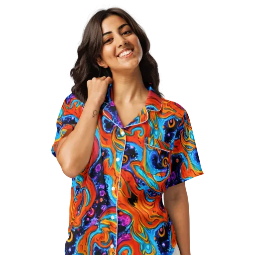 Sonic Lava on a Women's Short Sleeve Pajama Top